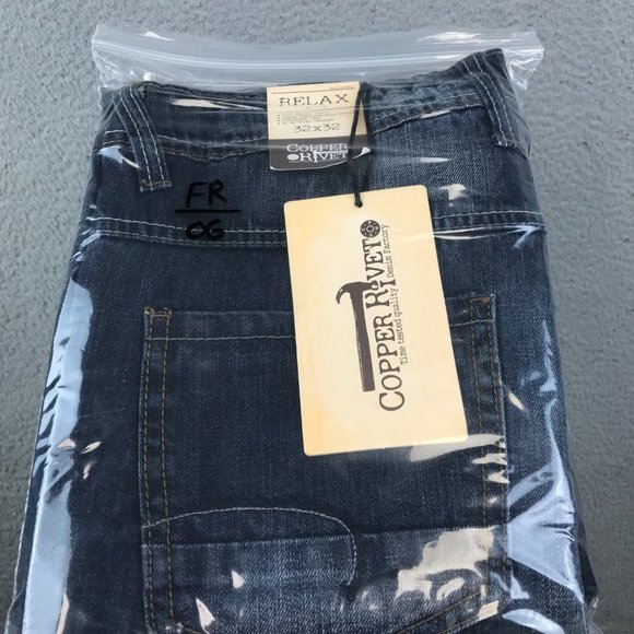 New Copper Rivet Relaxed Straight Jeans Mens size 32x32 - Picture 14 of 14